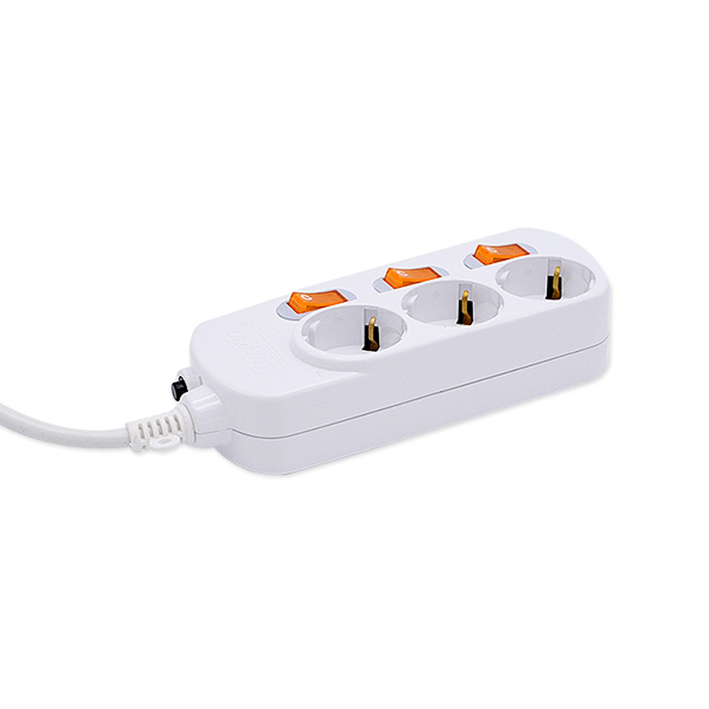 3 stopcontacten EU Standard Socket met onafhankelijke schakelaar- en overbelastingsbeveiligingsknop 3 stopcontacten EU Standard Socket met onafhankelijke schakelaar- en overbelastingsbeveiligingsknop