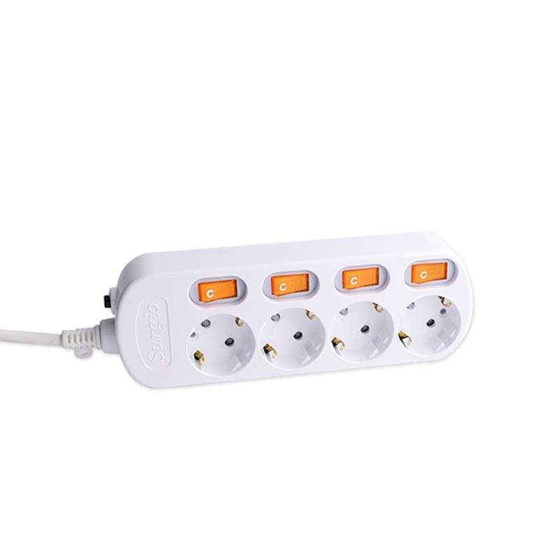 220V-250V 4 stopcontacten EU Standard Socket met onafhankelijke schakelaar 220V-250V 4 stopcontacten EU Standard Socket met onafhankelijke schakelaar