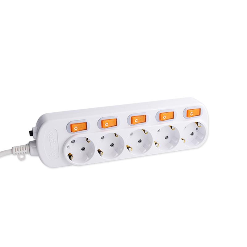 PC Shell 5 -uitgangen van de EU Standard Socket met onafhankelijke schakelaar PC Shell 5 -uitgangen van de EU Standard Socket met onafhankelijke schakelaar