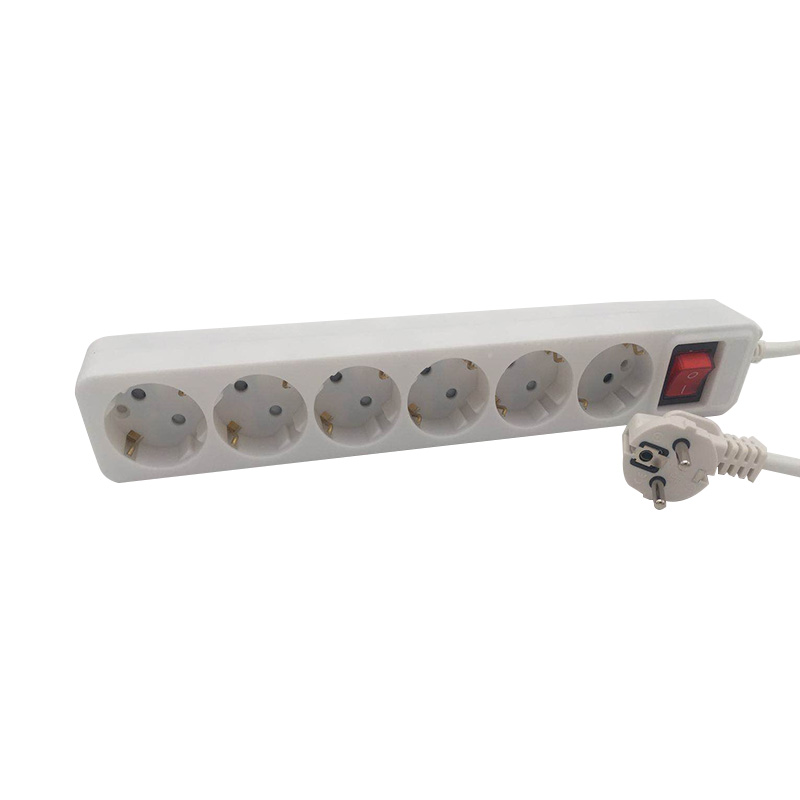 Beknopte 6 -verkooppunten EU Standard Socket met schakelaar Beknopte 6 -verkooppunten EU Standard Socket met schakelaar
